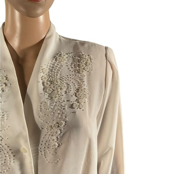 Laura and Jayne Women’s Vintage White Blouse Button Up 80s 90s Size 14 - Picture 3 of 15